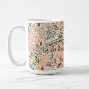 Vintage Paris Map Coffee Mok