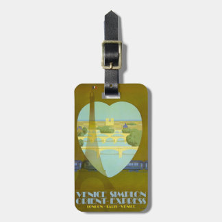 Vintage Paris Orient Express Travel Poster Label Bagagelabel