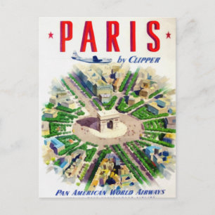 Vintage Paris Pan American Adv Briefkaart