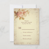 Vintage Paris Postmarks Chic Rose RSVP (Dos)