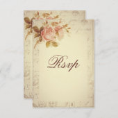 Vintage Paris Postmarks Chic Rose RSVP (Devant / Derrière)