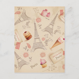 Vintage Paris Sweets Briefkaart