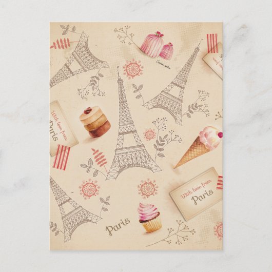 Vintage Paris Sweets Briefkaart (Voorkant)