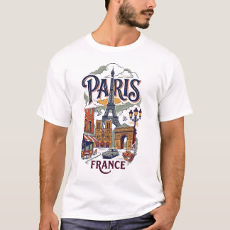 Vintage Paris T-shirt voor heren
