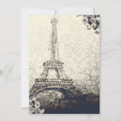 Vintage Paris Tour Eiffel & Invitation chic Rose (Dos)