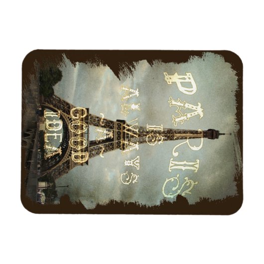 Vintage Paris Tour Eiffel Magnet (Horizontal)
