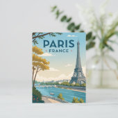 Vintage Paris Travel Briefkaart (Staand voorkant)