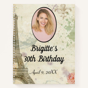 Vintage Parisien Anniversaire de la fête Livre d'o