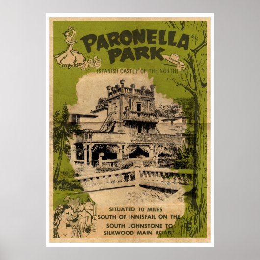 Vintage Paronella Park Reisposter Poster (Voorkant)
