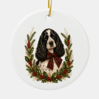 Vintage Parti Cocker Spaniel Kerst Ornament