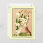 Vintage Pasen Feestdagenkaart (Voorkant / Achterkant)