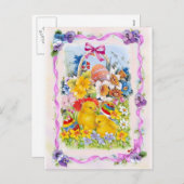 Vintage Pasen kaart (Voorkant / Achterkant)