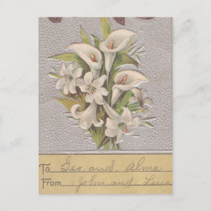 Vintage Pasen Lily Feestdagenkaart