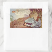 Vintage : pasen- rechthoekige sticker (Tas)