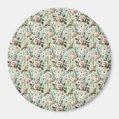 Vintage Pastel Floral Botanical Pattern Magneet (Voorkant)