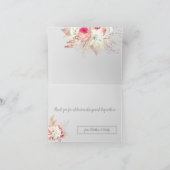 Vintage Pastel Floral Rose Carte de remerciements (Intérieur)