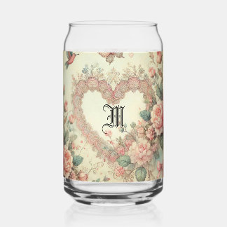 Vintage Pastel Watercolor Boho Floral Hearts