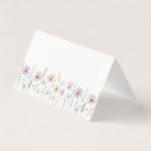 Vintage Pastel Wildflower Wedding Place Card Kaart (Achterkant)
