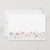 Vintage Pastel Wildflower Wedding RSVP Card (Dos)