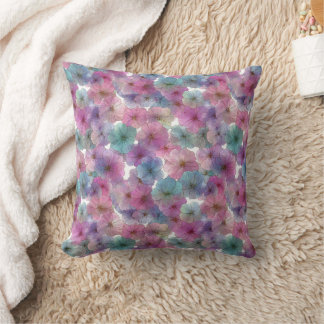 Vintage Pastelgroene en Roze Lente Bloemen Kussen
