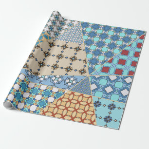 Vintage patchwork quilt pattern. Corativlinder Cadeaupapier