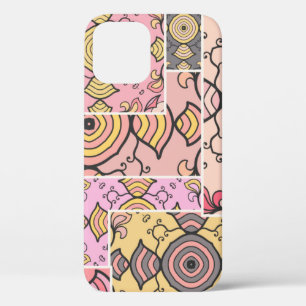 Vintage patchwork quilt pattern. Corativlinder iPhone 12 Hoesje