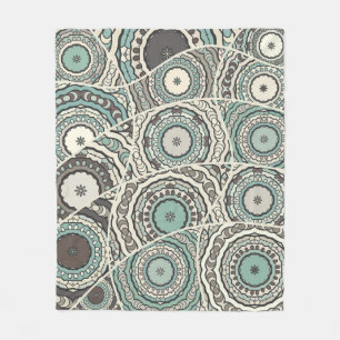 Vintage patchwork quilt pattern. Corativlinder Fleece Deken