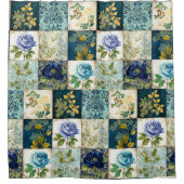 Vintage Patchwork Stijl Douchegordijn (Voorkant)