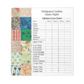 Vintage Patchwork Yahtzee Avond Notitieblok (Voorkant)