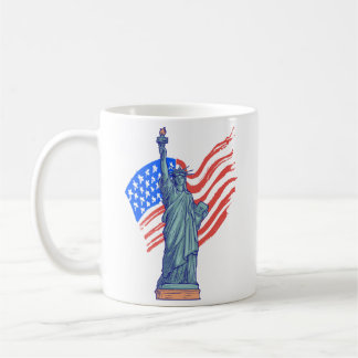 Vintage Patriotic 4th of July Design Koffiemok