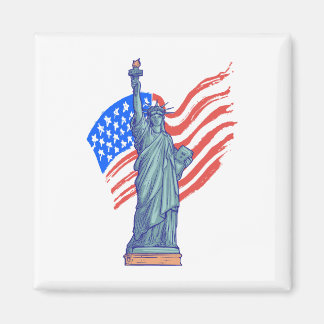 Vintage Patriotic 4th of July Design Magneet