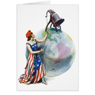 Vintage Patriotique Lady Liberty Magazine Couvertu