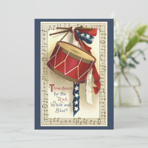 Vintage patriotique, tambours avec invitation musi