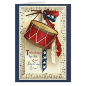Vintage Patriotique, Tambours avec notes musicales (Devant)