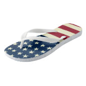 Vintage Patriotische Amerikaanse Vlag, Vierde Juli Teenslippers (Schuin)