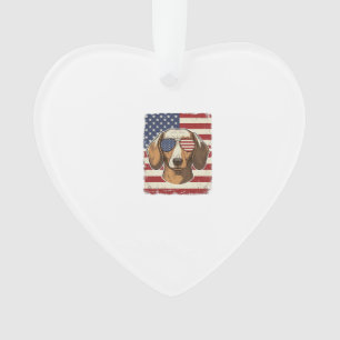 Vintage Patriotische Dachshund Vlag Zonnebril Vect Ornament
