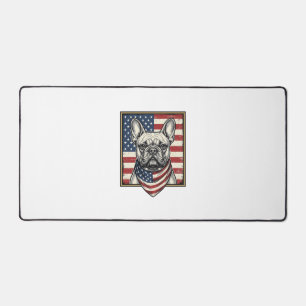 Vintage Patriotische Franse Bulldog Vlag Bureaumat