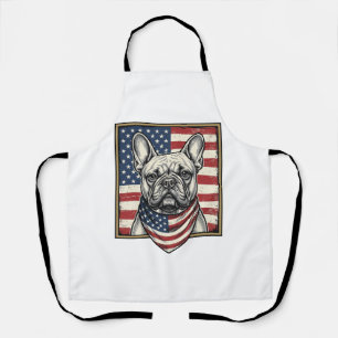 Vintage Patriotische Franse Bulldog Vlag Schort