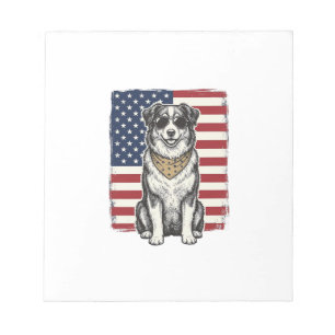 Vintage Patriotische Hond Amerikaanse Vlag Shirt O Notitieblok