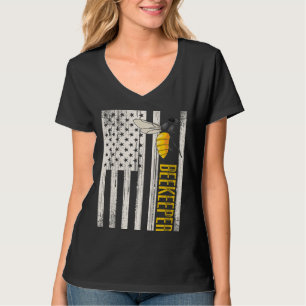 Vintage Patriotische Imker VS Vlag Apicultuur T-shirt