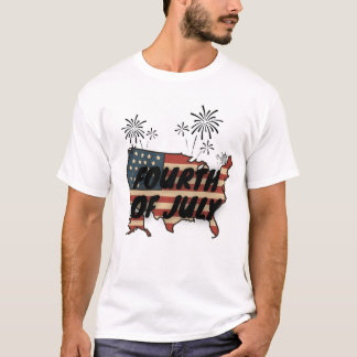 Vintage patriottisch ontwerp van een kaart van de  t-shirt
