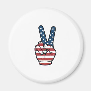 Vintage Patriottisch Vredesteken Hand Vector Desig Magneet