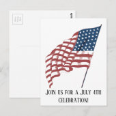 Vintage patriottische Amerikaanse vlag die wappert Briefkaart (Voorkant / Achterkant)