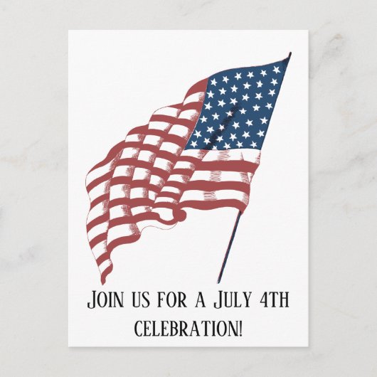 Vintage patriottische Amerikaanse vlag die wappert Briefkaart (Voorkant)