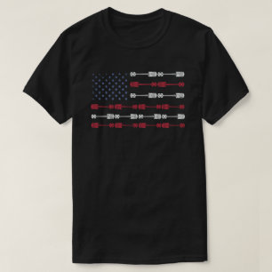 Vintage Patriottische Amerikaanse Vlag Piston Spie T-shirt