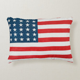 Vintage patriottische Amerikaanse vlag, vier juli Accent Kussen