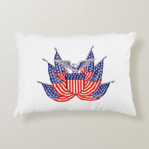 Vintage patriottische Amerikaanse vlag, vier juli Accent Kussen