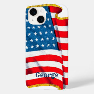 Vintage patriottische Amerikaanse vlag, vier juli Case-Mate iPhone 14 Hoesje