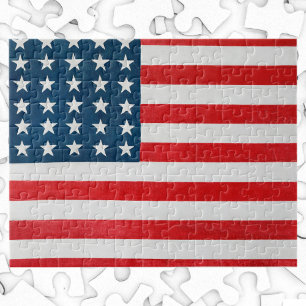 Vintage patriottische Amerikaanse vlag, vier juli Legpuzzel