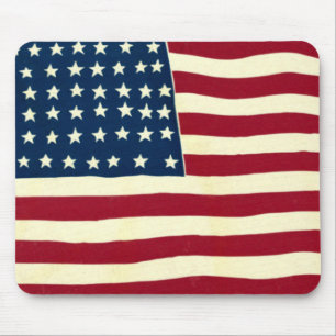 Vintage patriottische Amerikaanse vlag, vier juli Muismat